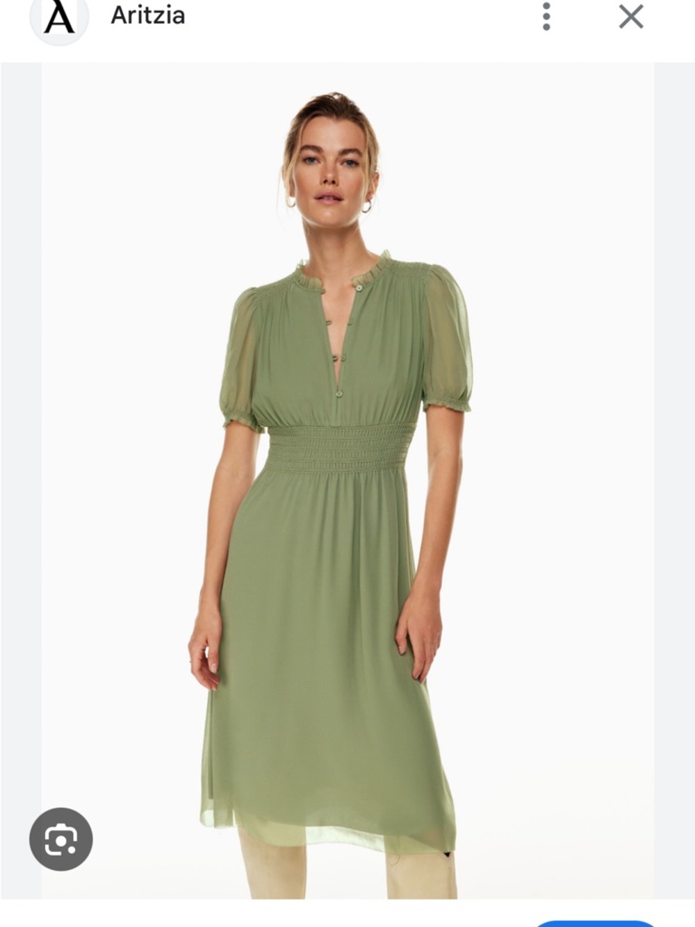 Aritzia Midi Dress in Sage Green